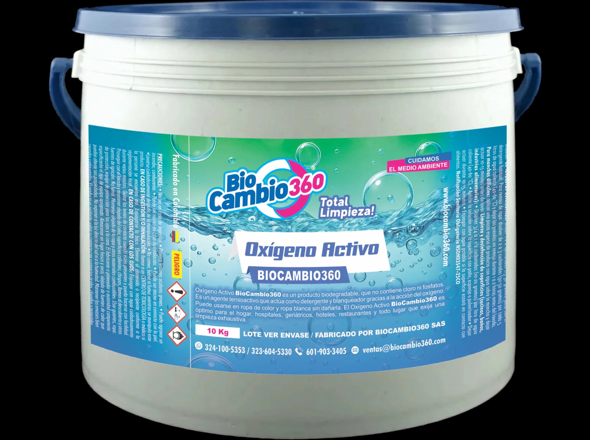 Oxígeno Activo Blanqueador & Desinfectante en Polvo 10KG
