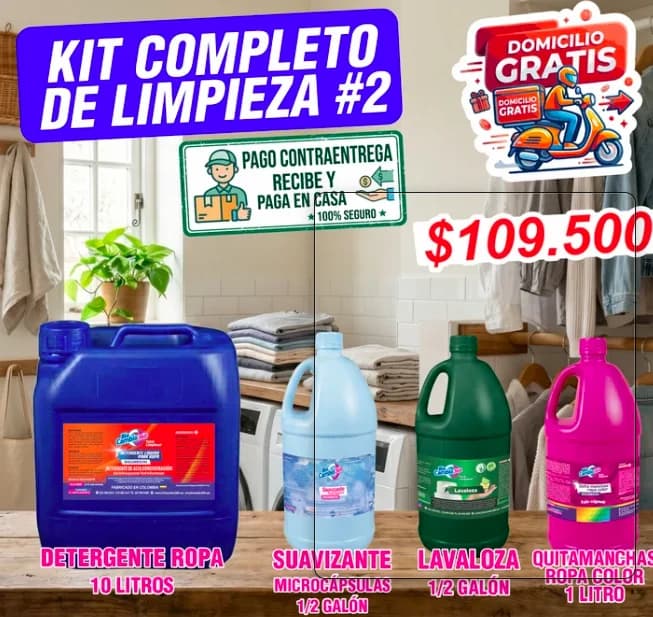 Combo Lavandería y Cocina 4 Productos COMBO