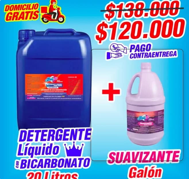 Combo Detergente Ropa 20L + Suavizante 1 Galón COMBO